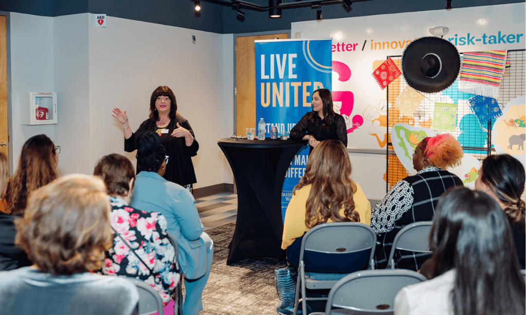 Karen Keene and Beth Smith speaking at LeadHER Forward