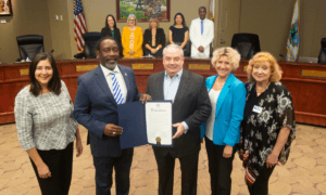 Heart of Florida United Way staff and Mayor Demings with the Orange County Proclamation making May 2024 Heart of Florida United Way Month