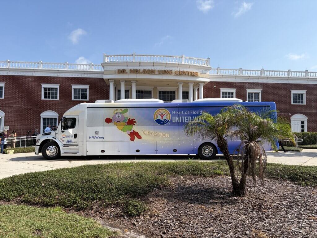 United Learning Lab bus outside of headquarter